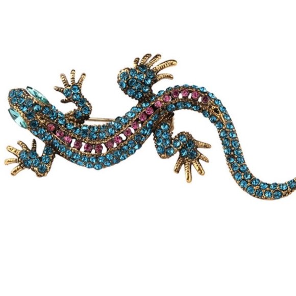 Thin Lizzy the adorable little rhinestone lizard pin - Picture 4 of 5